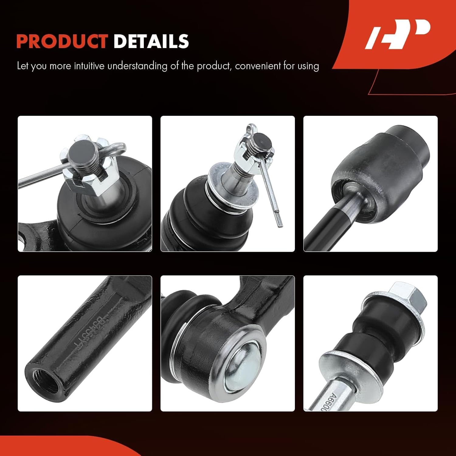 A-Premium Set of 8, Front Sway Bar Link Lower Ball Joint Inner Outer Tie Rod End Compatible with Chevy Malibu 97-03, Classic 04-05, Pontiac Grand Am 99-05, Oldsmobile Cutlass 97-99, Alero 99-04