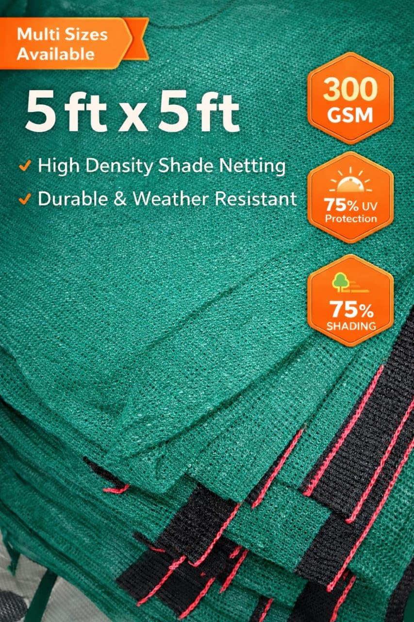 Arisers Garden Shade Net Green House Uv Stabilized Agro Netting Multipurpose Shade Net/Agro Net/Green Net (Enclosure Material-50%) (5x5 FT)-image-44