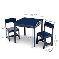Vista 6 de Delta Children MySize Kids Wood Table and Chair Set (2 Chairs Included), Deep Blue Azul profundo