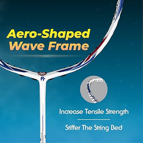 Miniatura 3 de FELET Raqueta de bádminton TJ Power-Speed (blanco azul) - Popa libre 33 (negro amarillo) raqueta de bádminton - Compra 1 gratis 1, total 2 raquetas