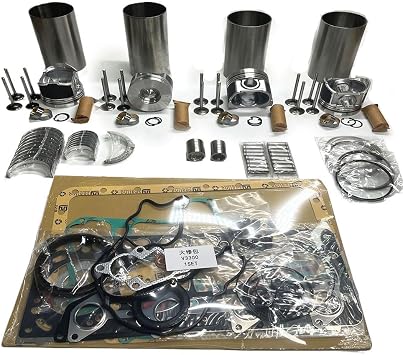Direct Injection with 16 Valves Engine V3300 Overhaul Rebuild Kit for Kubota Engine V3300 V3300T for Bobcat Loader T250 T300 T50 T200 T225 Bearings Size+0.25MM,Piston chamber50mm