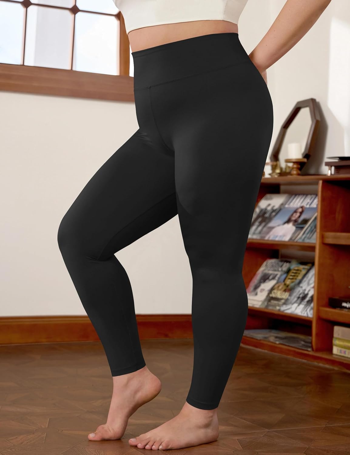 VALANDY Creamlush Plus Size Leggings for Women-3 Packs Stretchy Soft High Waisted Women's Leggings Lounge Yoga Pants - Image 3