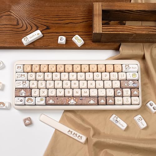 Miniatura 7 de PBT - Juego de teclas de cerdo rosa con perfil MOA, 144 teclas, teclas personalizadas para teclado de sublimación de tinte, para 60%, 65%, 70%, 75%,