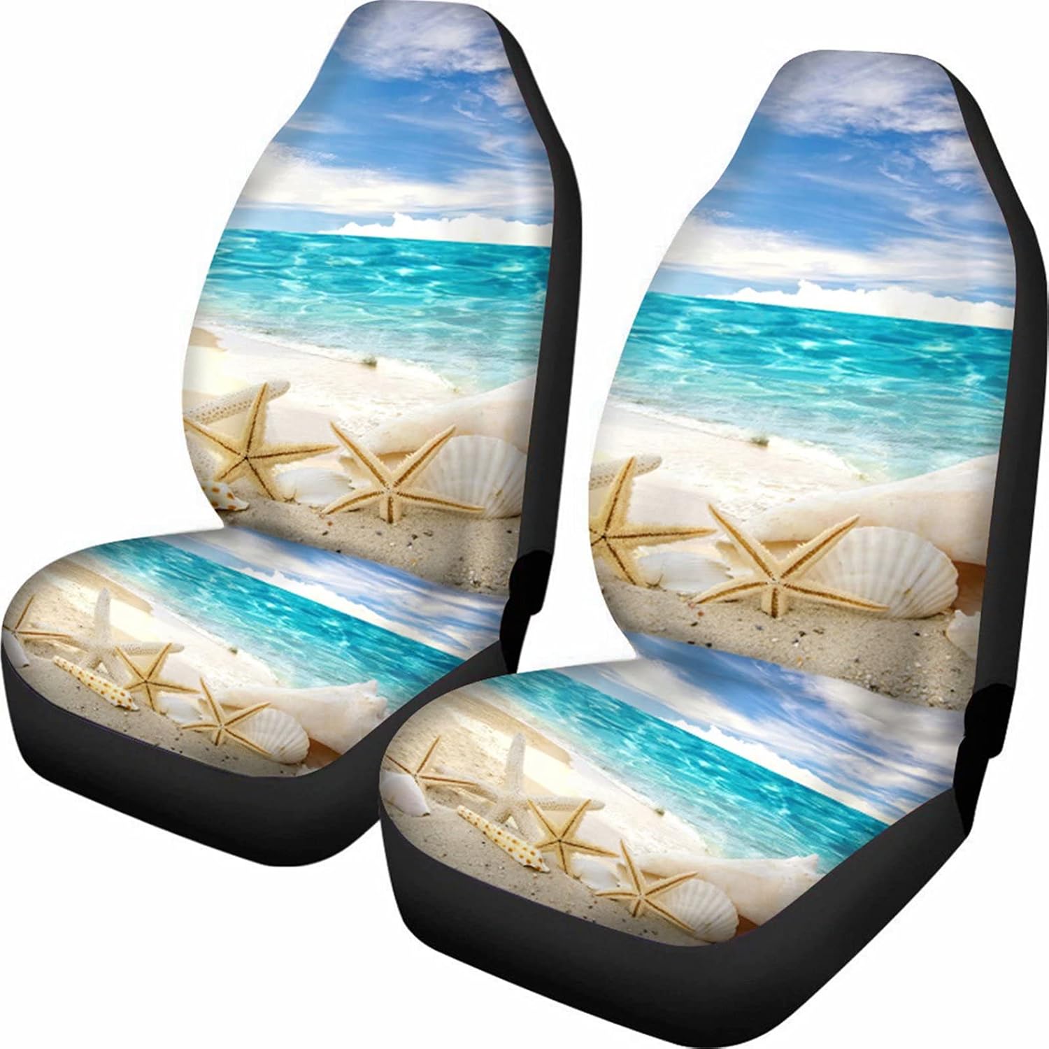 Forchrinse Green Palm Leaves Front Seat Cover 2 Pack for Car SUV Truck Breathable Auto Seat Cushion Bucket Protector Easy to Care&Install