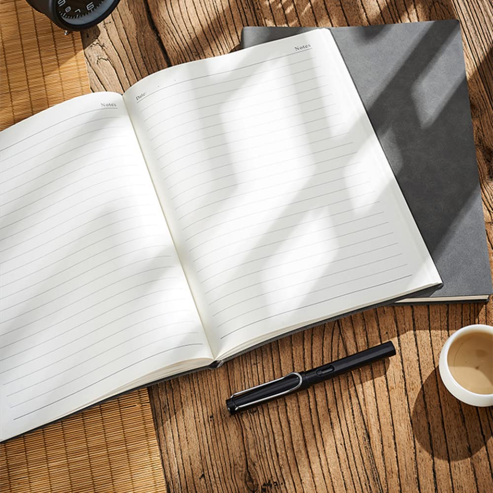 A4/B5/A5 Grand Journal d'affaires en Cuir Cahier de Bureau Agenda Journal Ligne Page épaissie Bloc-Notes 260 Feuilles, Noir, B5