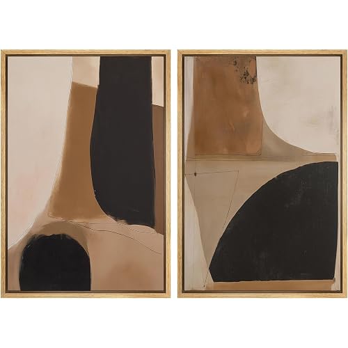 SIGNWIN Framed Canvas Print Wall Art Set Warm Neutral Abstract