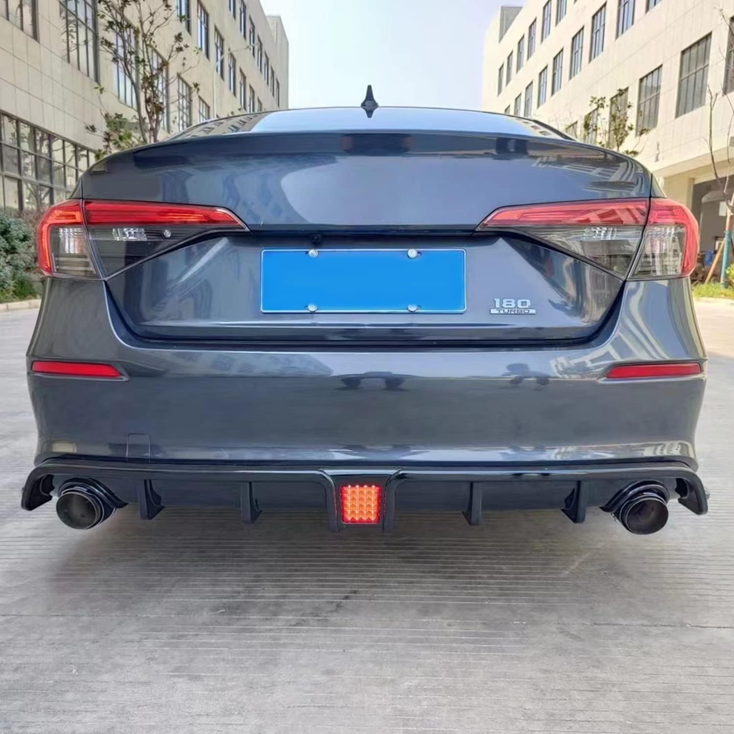 Rear Lip Compatibility with 2022-2023 Civic 11th Gen Rear Diffuser Rear Bumper Chin Lip Spoiler Splitter Gloss Black