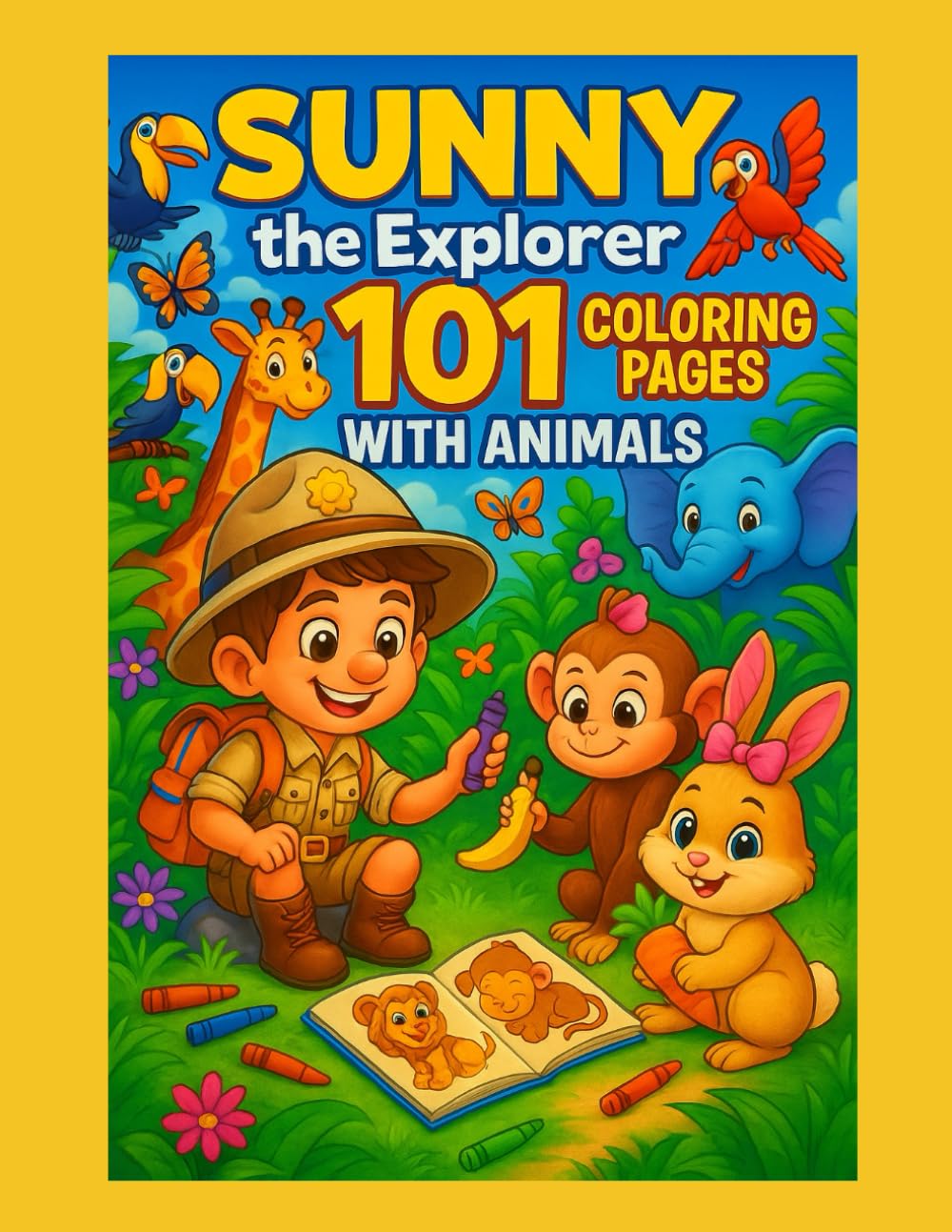 Sunny the Explorer - 101 Coloring Pages with Animals