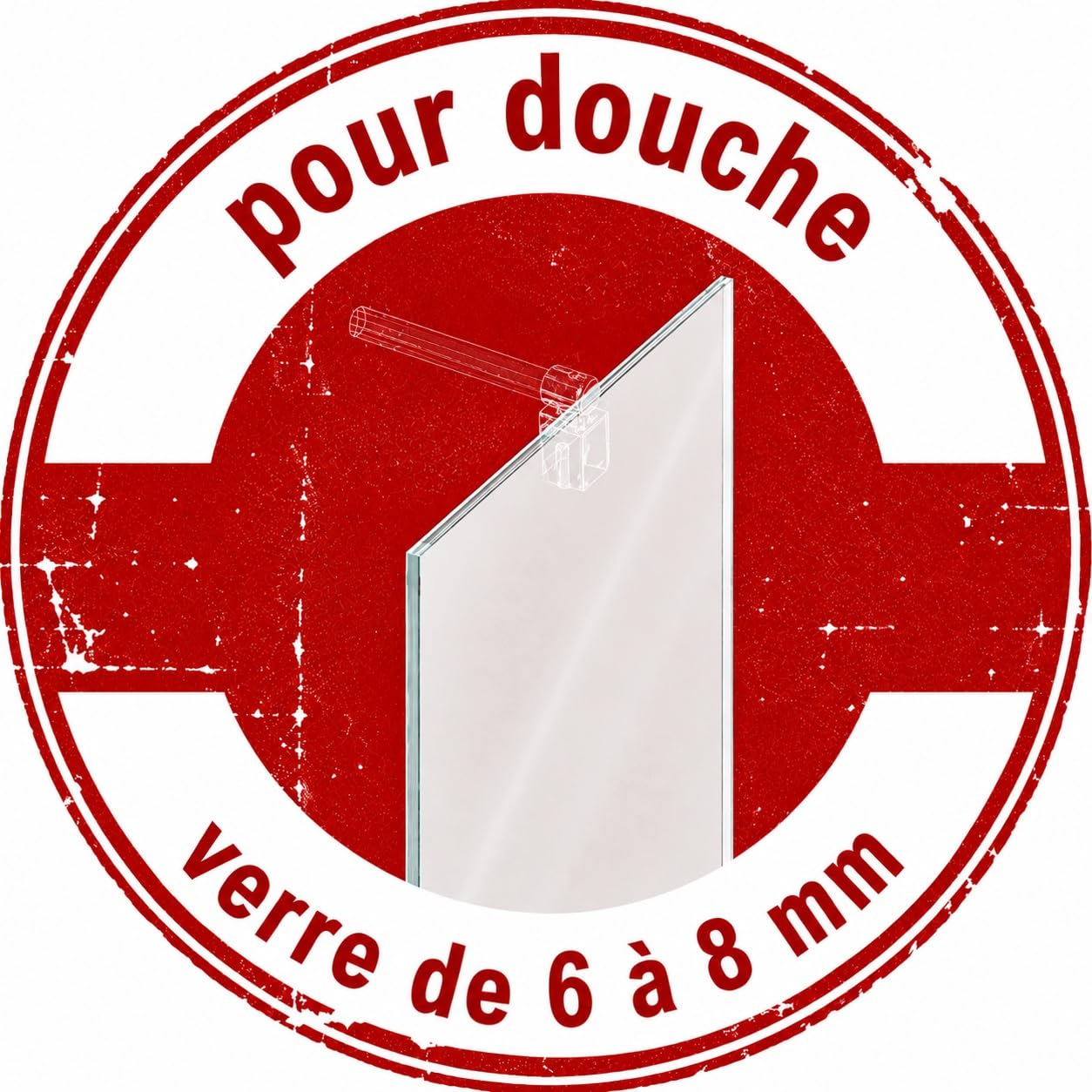 Schulte barre stabilisation téléscopique 122cm chromée douche verre 6/8mm | recoupable