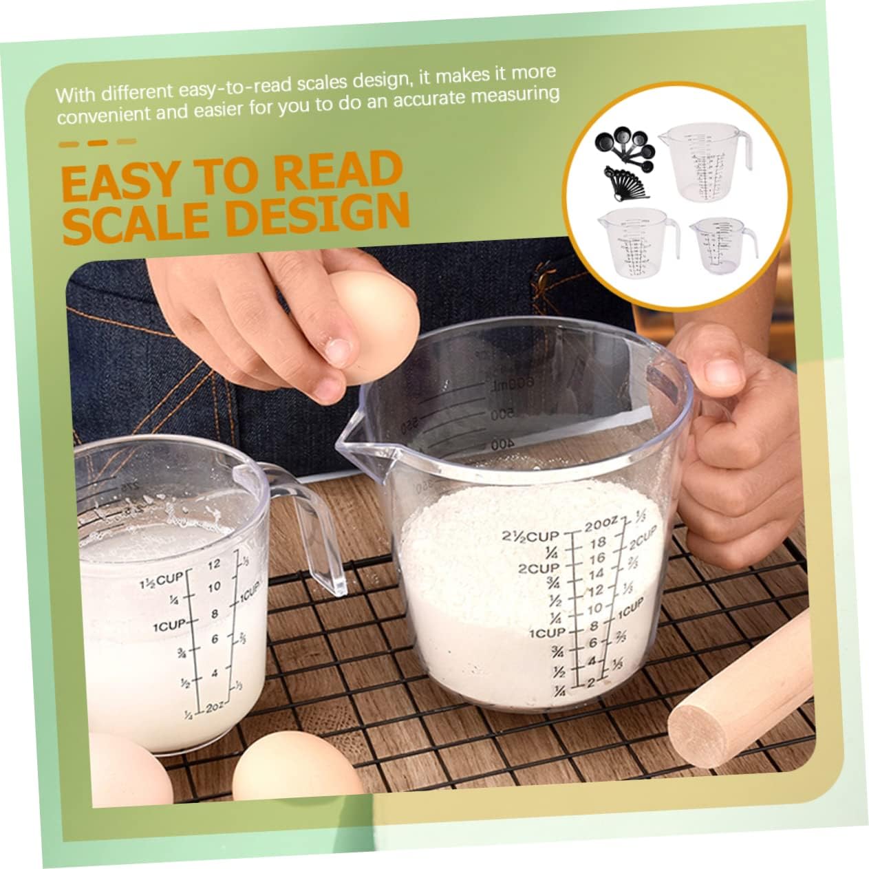 20pcs Liquid Measuring Cups and Spoons Set Measuring Tools for Baking Cooking and Hair Dye Mixing Graduations