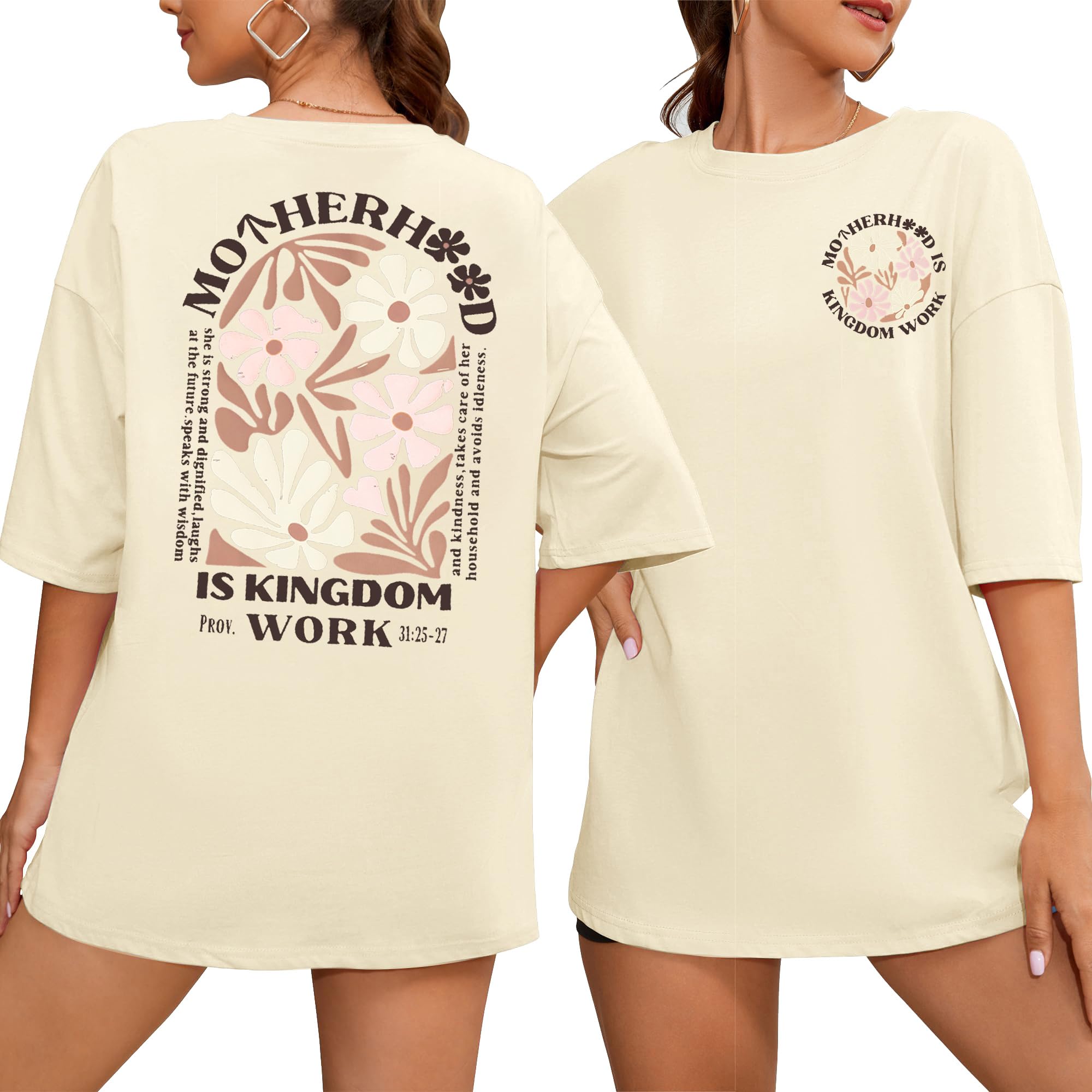 Christian Mom Shirt for Women Mother is Kingdom Work Graphic Shirt Retro Christian Mama Gift Shirt