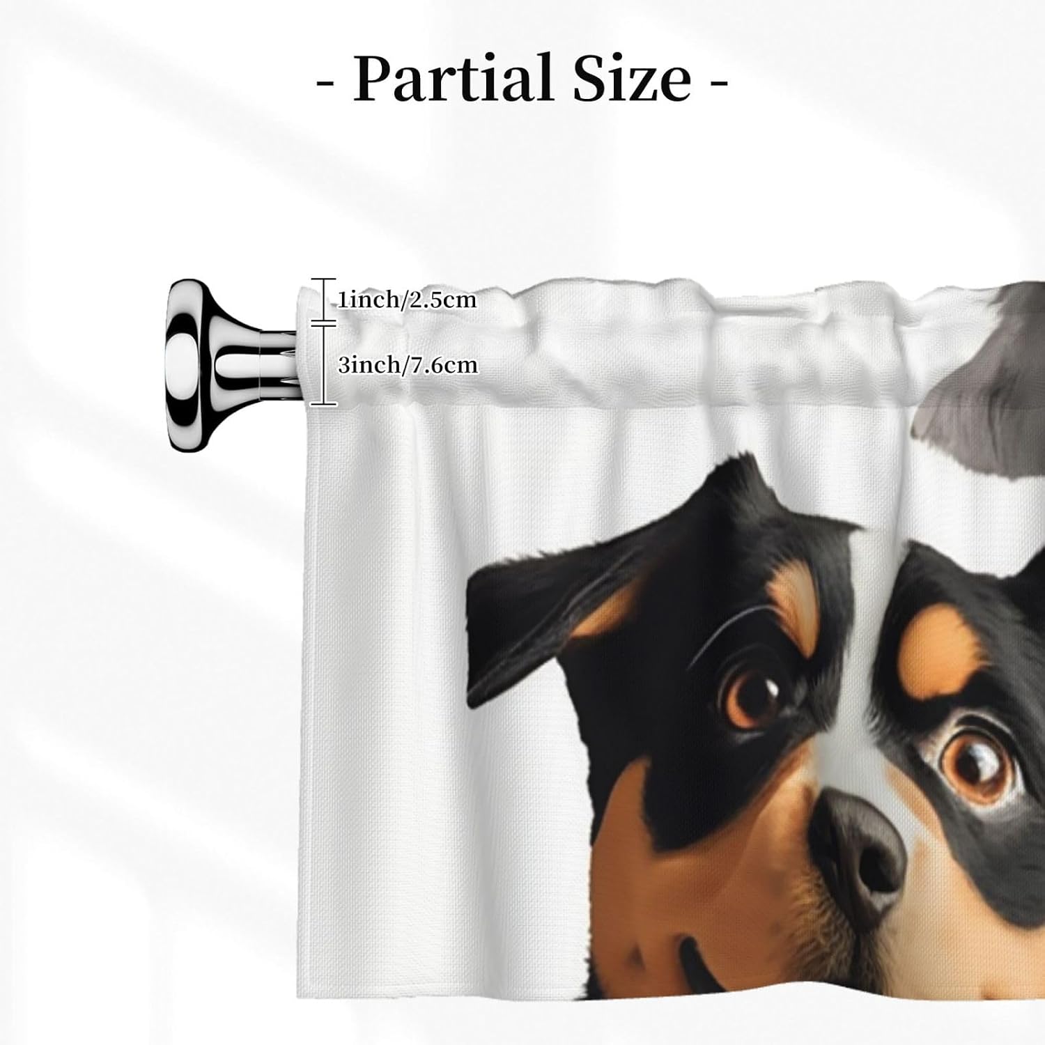 Funny Puppy Dogs Printed Valance Curtain, Window Treatment