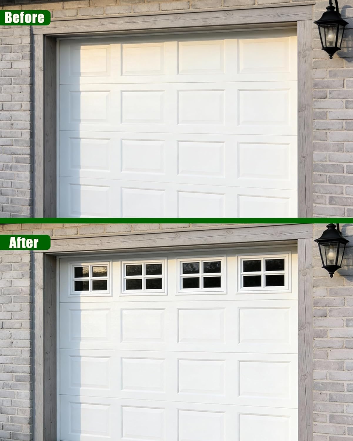 2 pack cross garage door windows, 20.7" x 13.8" replacement vinyl window inserts with acrylic transparent panel for garage door, cabins, storage rooms, workshops 2 pack cross design