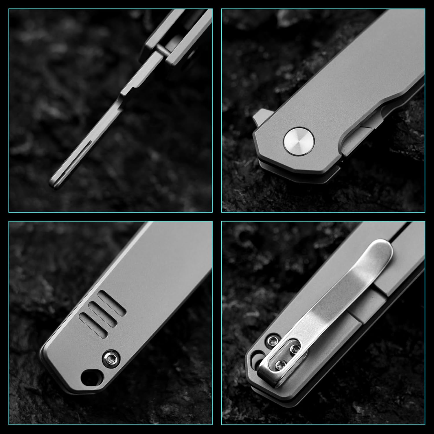 OLITANS T058 Folding Scalpel Knife, 3.6'' Titanium alloy handle, with 10pcs #60 Stainless Steel Blade, Utility EDC Pocket Knife with Back Clip 1.4oz