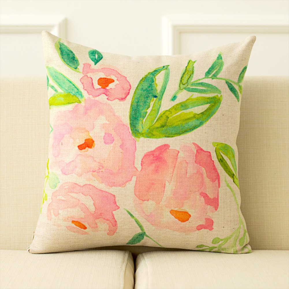 Housse de coussin country américain lavable à fermeture invisible pour oreiller en coton PP
