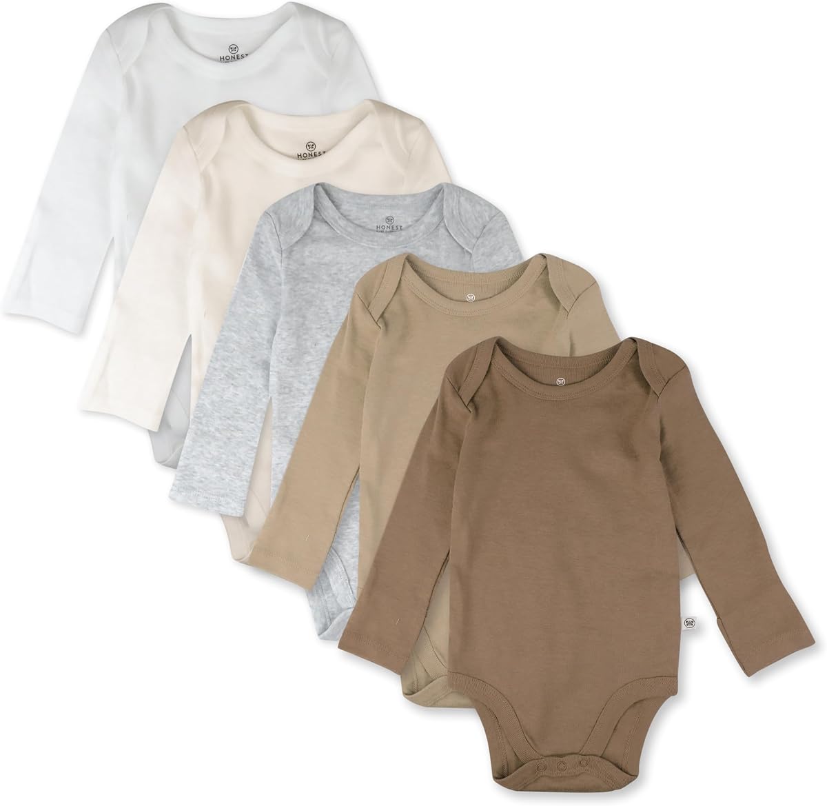 baby-girls 5-pack Long Sleeve Bodysuits One Piece 100% Organic Cotton for Infant Baby Girls
