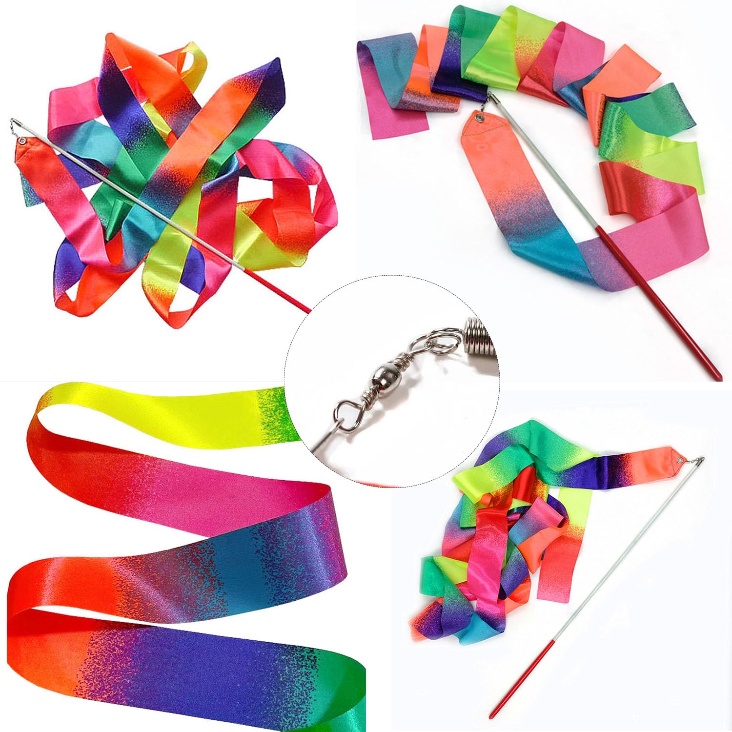 HABNI 3 Pièces Ruban De Danse 2M Bandes De Danse Avec Bâton