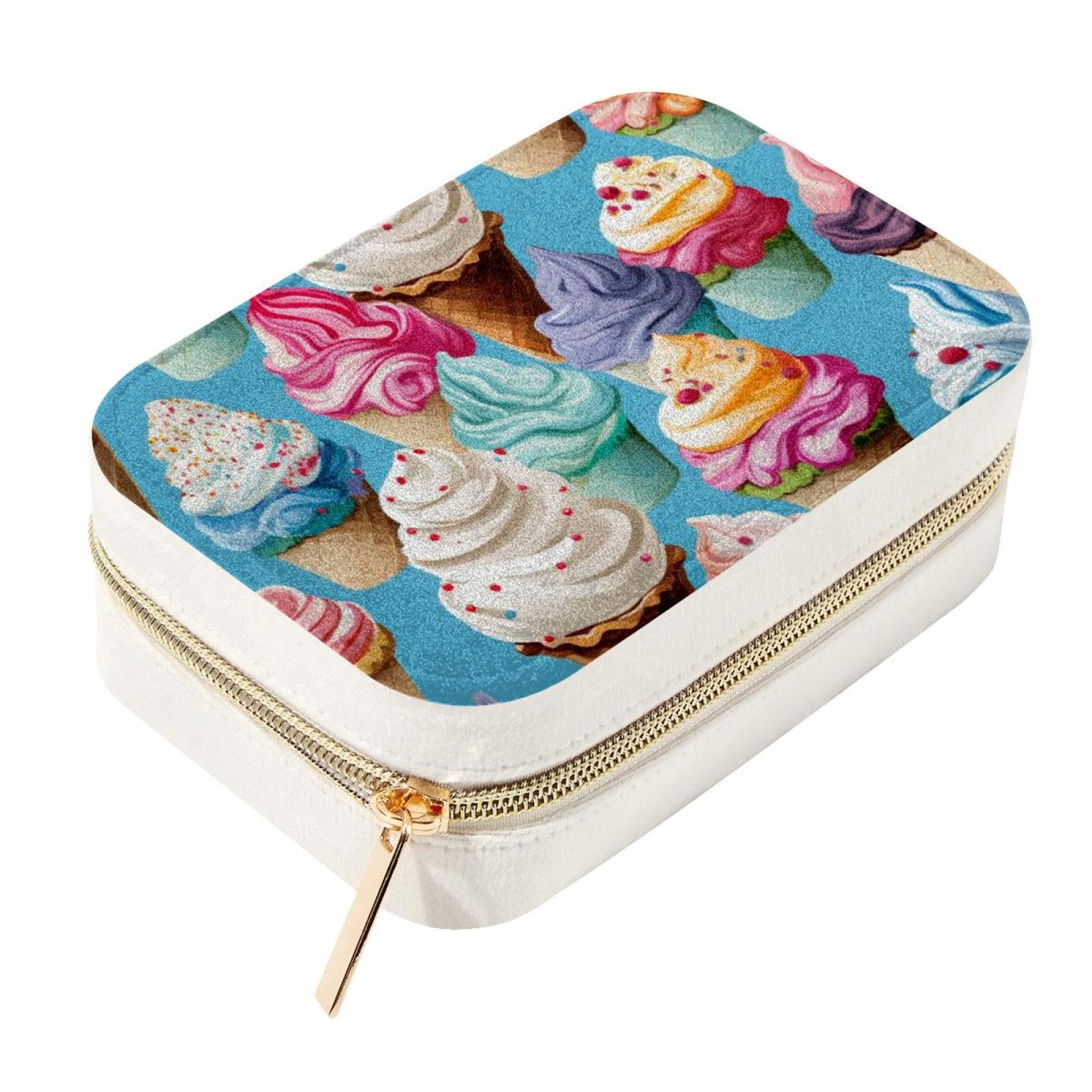 Boîte à bijoux de voyage en cuir PU écrin zippé premium pour boucles d'oreilles