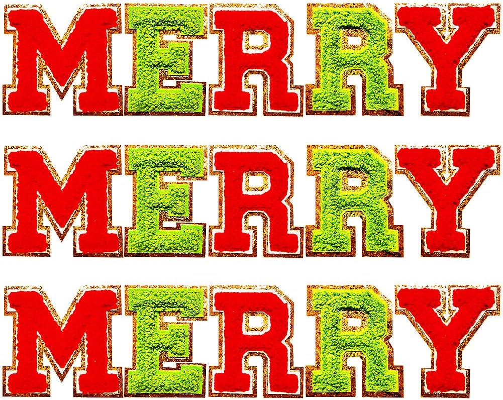 15 Pcs Glitter Iron On Letter Patches – Chenille Embroidered Lucky Patches For Clothing & Crafts - View #7