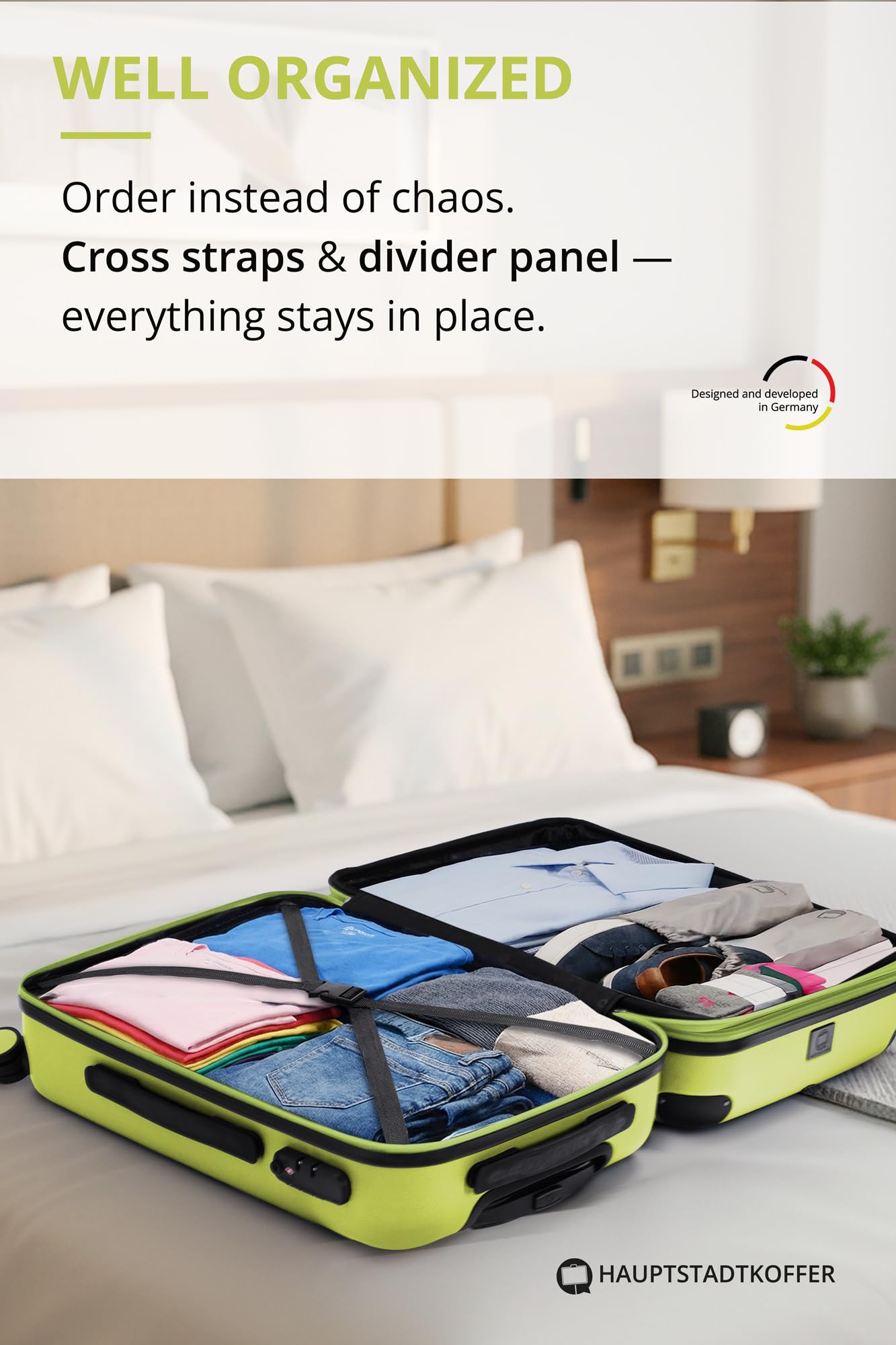 HAUPTSTADTKOFFER - Spree - Maleta rígida, Trolley expandible, Equipaje de Viaje, 4 Ruedas Dobles, TSA, 65 cm, 74 litros, Champán — view 412