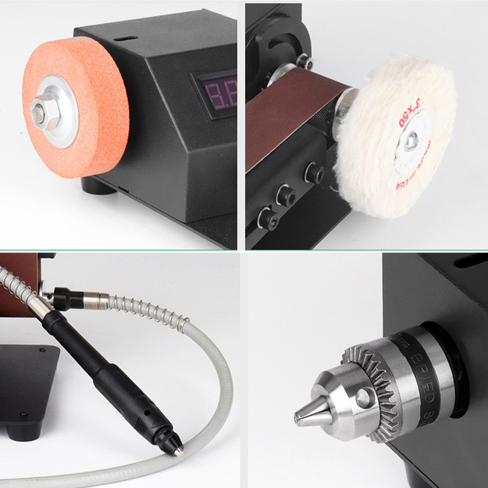 Piccola smerigliatrice da banco, smerigliatrice da banco Levigatrice a | Smericante da banco in miniatura da 350 W professionale, alta precisione con 10 cinture di levigatura