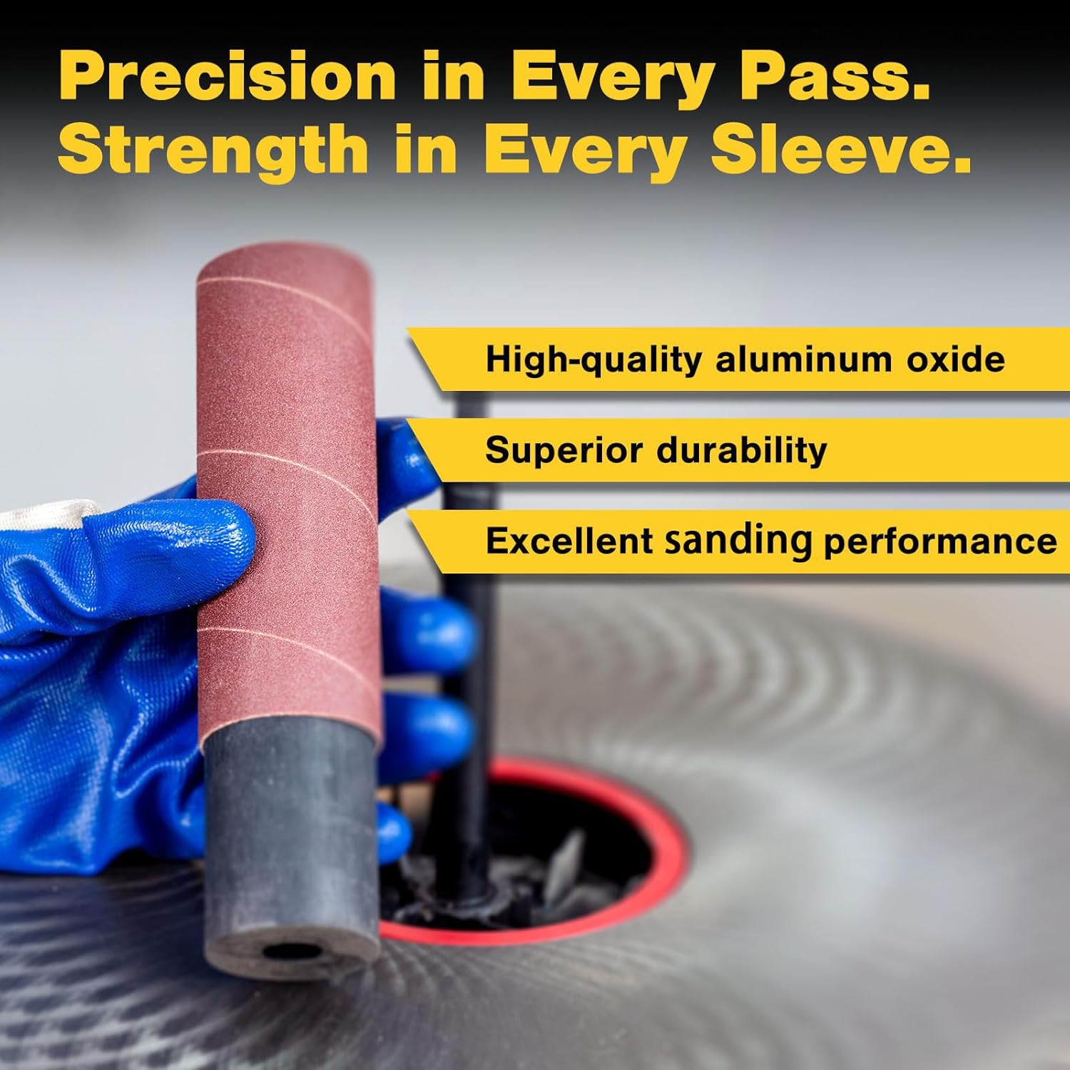 Dark Stone Sanding Sleeves for Oscillating Spindle Sander, Aluminum Oxide, 6-Pack (1.5, 1-1/2, Inches, 80)