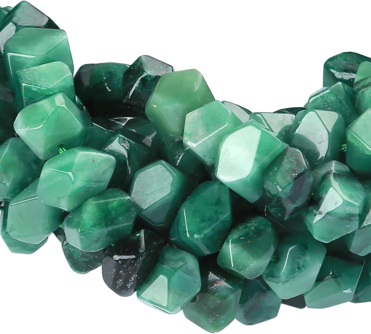 Prehnite - Perline sfuse in cristallo naturale, 6 x 11 mm, 38 cm, per la creazione di gioielli, bracciali, collane, color smeraldo, 6 x 11 mm, 38 cm