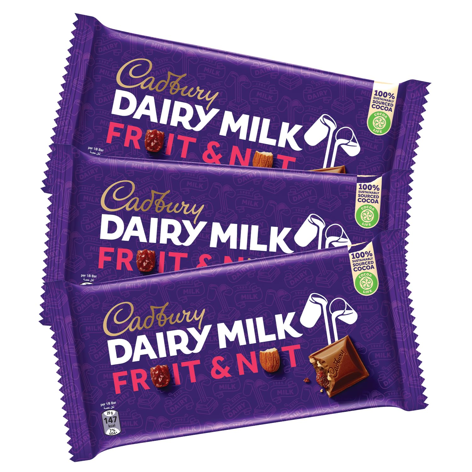 DAIRY MILKCadbury Fruit & Nut Chocolate 100G x 3