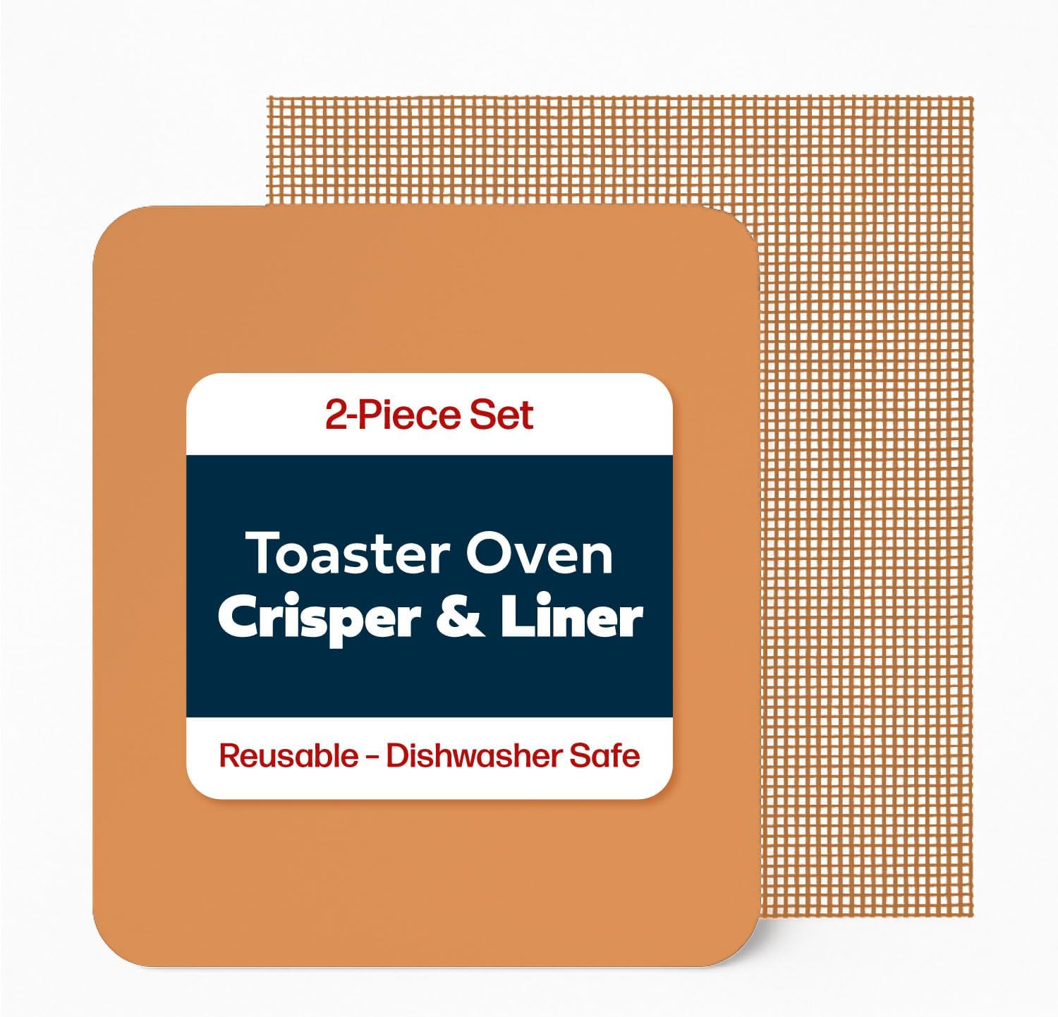 Cooks Innovations Toaster Oven Non Stick Liner & Crisper Set - Get Crispy Food Every Time - Easy Clean Up - Premium Crisping Sheet with Nonstick Oven Liner for Toaster Oven (9 x 11)