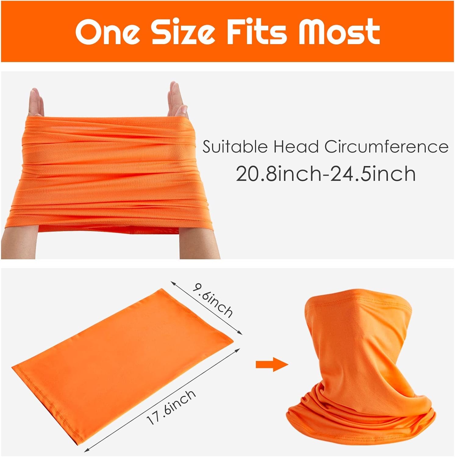 Tarpop 20 Pcs Headwear Seamless Bandana Face Masks, Head Wrap Neck Bandana, Breathable Face Cover Scarf Mask