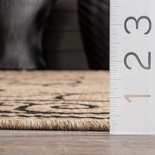 Miniatura 8 de nuLOOM Kathleen Krem - Alfombra de pasillo para interiores y exteriores, 2 x 8 pies, color marrón