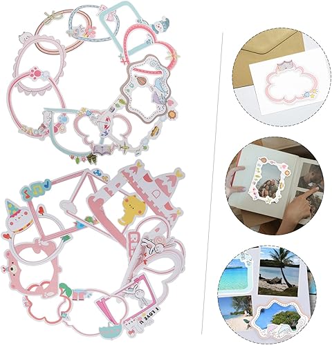 Miniatura 7 de LIFKOME 100 Sheets Photo Frame Stickers Picture Frame Sticker Craft Decorative Sticker Photo Corners Self Adhesive Phone Case Stickers The Album