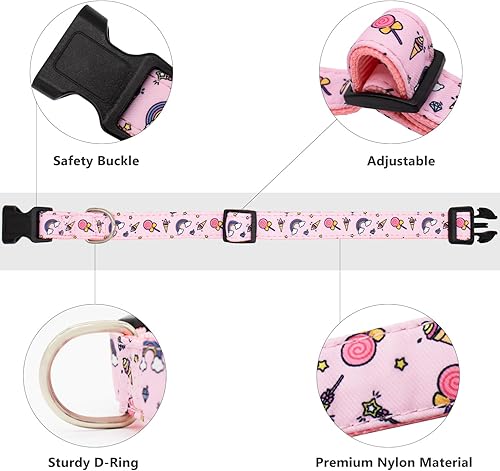 Miniatura 5 de HSIGIO Airtag - Collar para perro, collar de nailon suave y ajustable de alta calidad, collares de perro con GPS duraderos con patrón elegante y