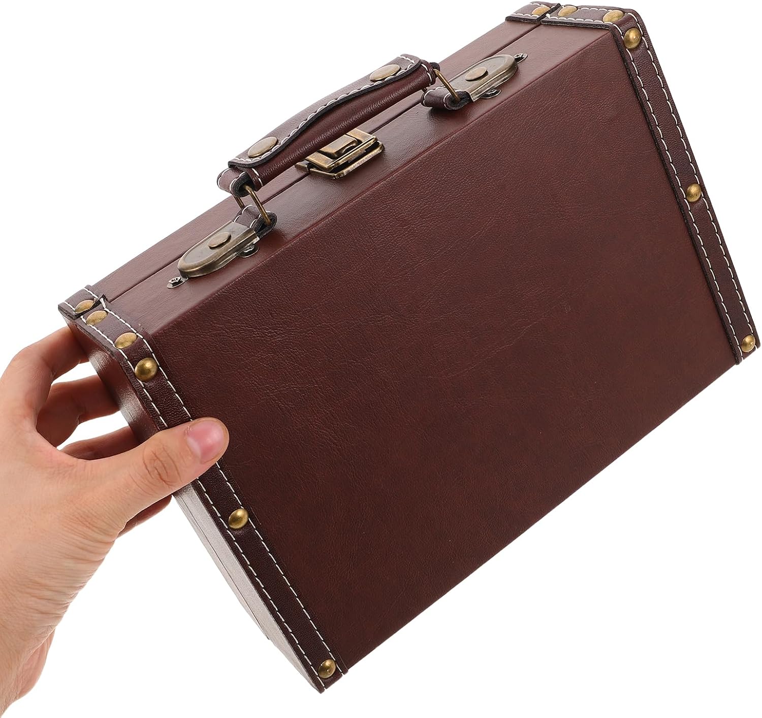Didiseaon Vintage Suitcase Storage Box: Wooden Retro Trunk - Decorative Luggage Chest for Home Decor - Wood Keepsake Case for Wedding Favors Pirate Parties