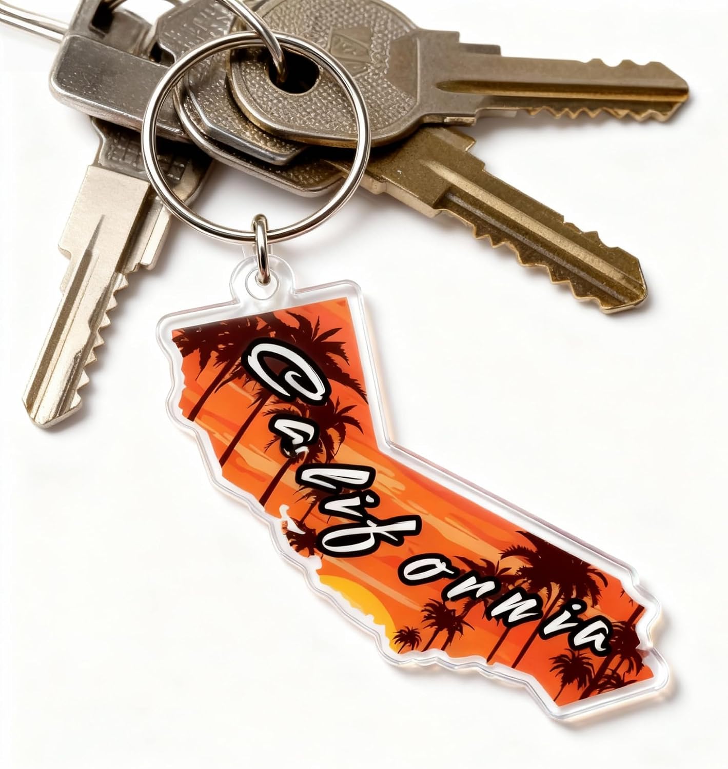 California Souvenirs State Keychain - Durable Key Ring And Key Holder For Gifts,Souvenirs From Usa,Spot M