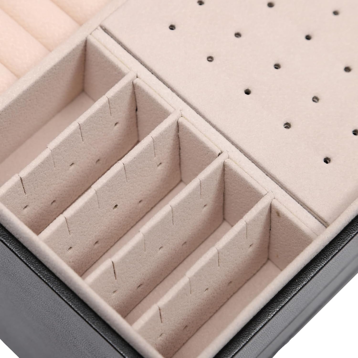 Vintage Jewelry Box Fit Women, Necklace Organizer Box, Wooden Display Case For Storage Jewellery (3-Tier，Black)