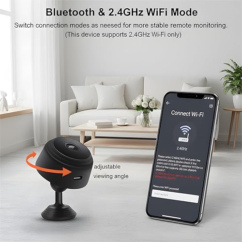 Miniatura 4 de ELEFOCUS Mini cámara, cámara de vigilancia inalámbrica WiFi de seguridad con almacenamiento en la nube y TF, visión nocturna, detección de