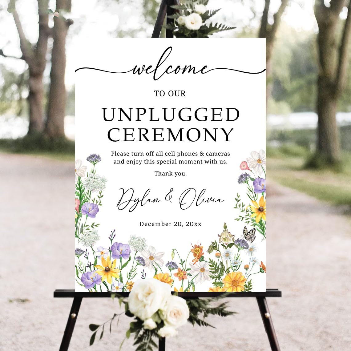 Personalized Welcome To Our Unplugged Ceremony, Unplugged Ceremony Sign, Unplugged Ceremony Decorations, Wedding Signs For Unplugged Ceremony And Reception, No Phone No Camera Unplugged Sign #2