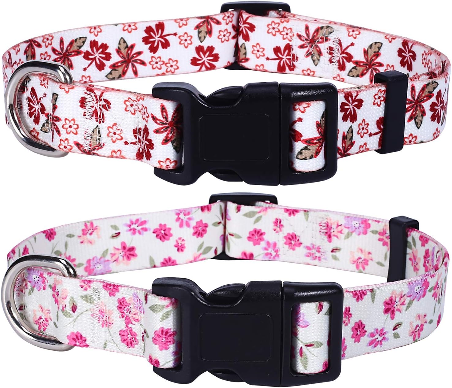 ACCNOB 2 Pack Adjustable Dog Collar with Quick Release Buckle Safety Pet Collars for Dogs Small Medium Large,Personalized Dog Collar