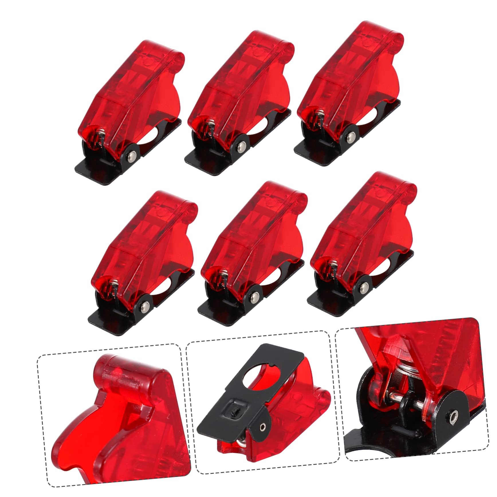 LIFKOME 6-Pack Waterproof Safety Covers for Toggle Switches Red Dustproof and Waterproof Switch Guard