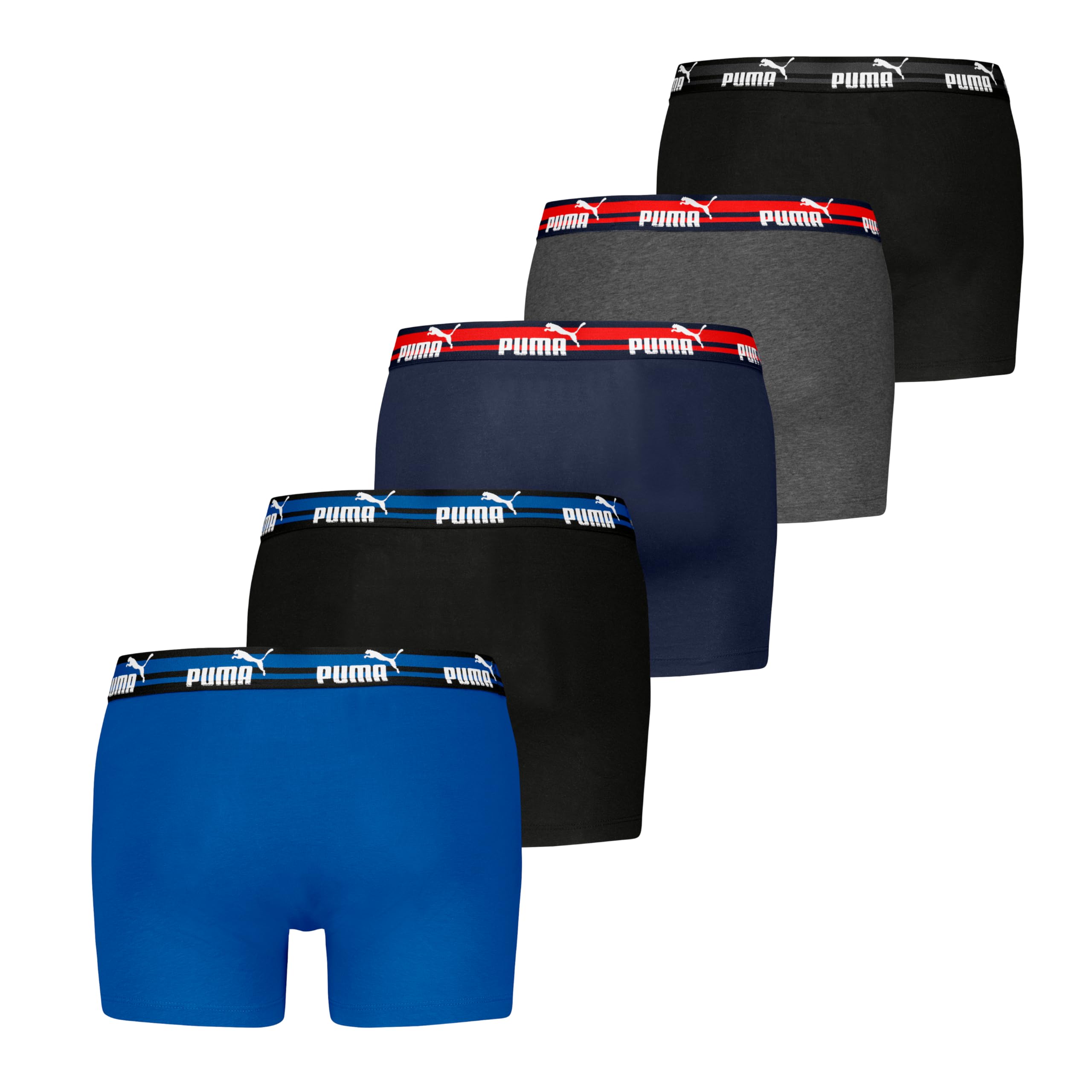 Puma Herren Mens Bold Logo Boxer, Blue/Grey/Black, XXL EU – Ansicht 2