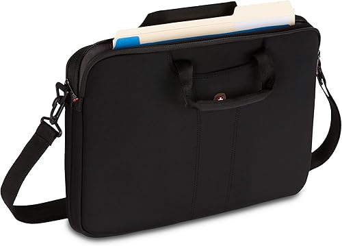 Miniatura 8 de Wenger Equipaje Slimcase Legacy, Negro -, Legacy - Funda acolchada para laptop con correa ajustable para el hombro