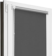 Estika Tenda a rullo oscurante senza forare - Larghezza: 100 cm - Altezza: 120 cm - Colore: Grafite - Tenda per finestre e porte, protezione solare, per interni, kit di montaggio incluso