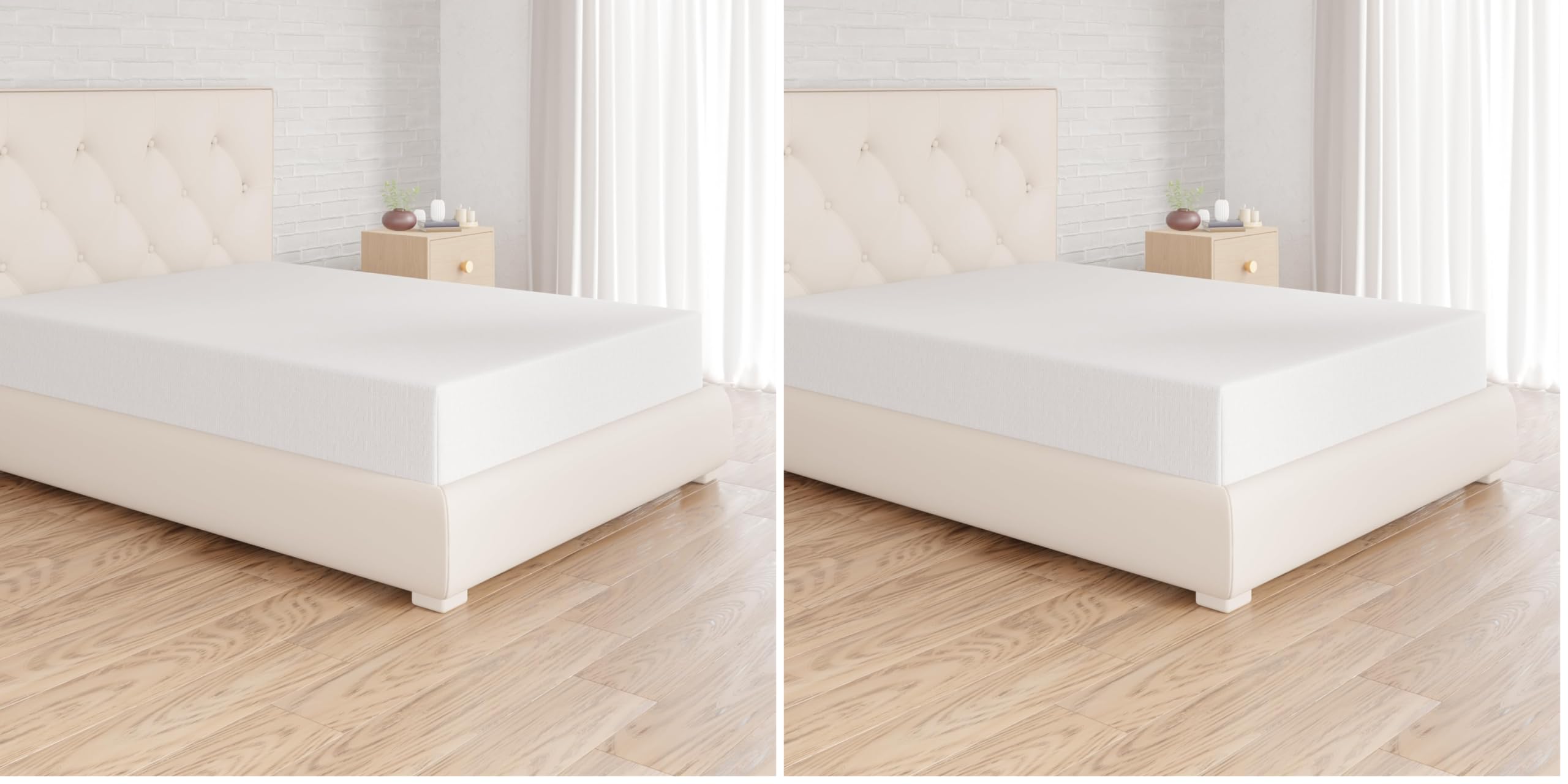Amazon Basics Jersey Spannbettlaken, 100% Baumwolle, Spannbetttuch - Matratzenhöhe bis 30 cm, 120 x 200 cm, Weiß (Packung mit 2)