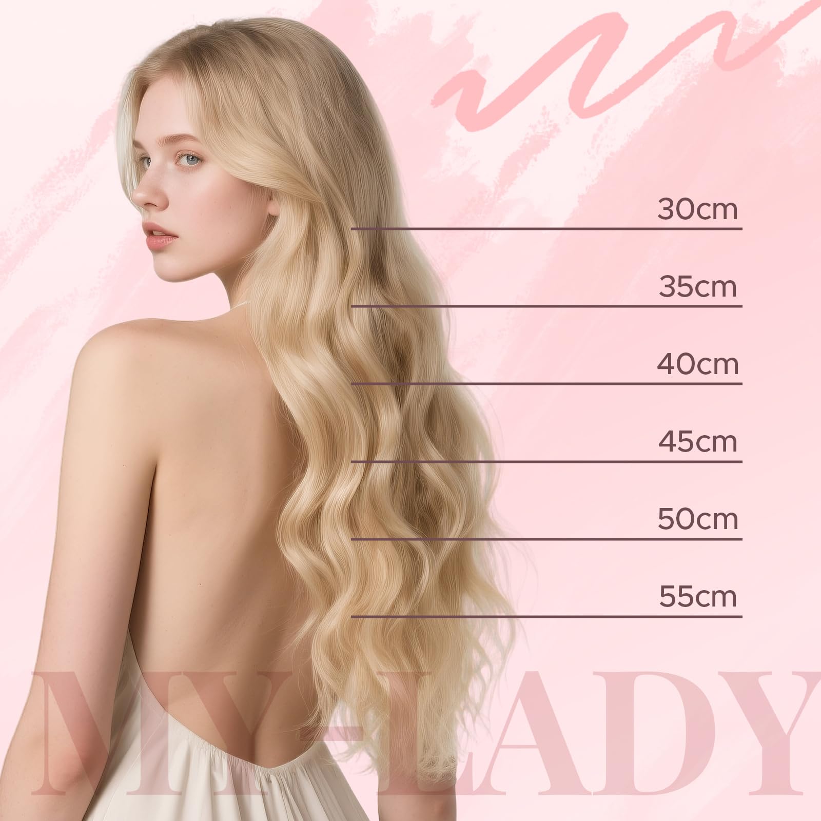 MY-LADY Extensiones Pelo Natural Clip 8 Piezas 35cm Extensiones de Cabello Clip Natural con Doble Costura para Volumen Completo Mujeres(#4P27 Brun Moyen/Blond Foncé, 120g)