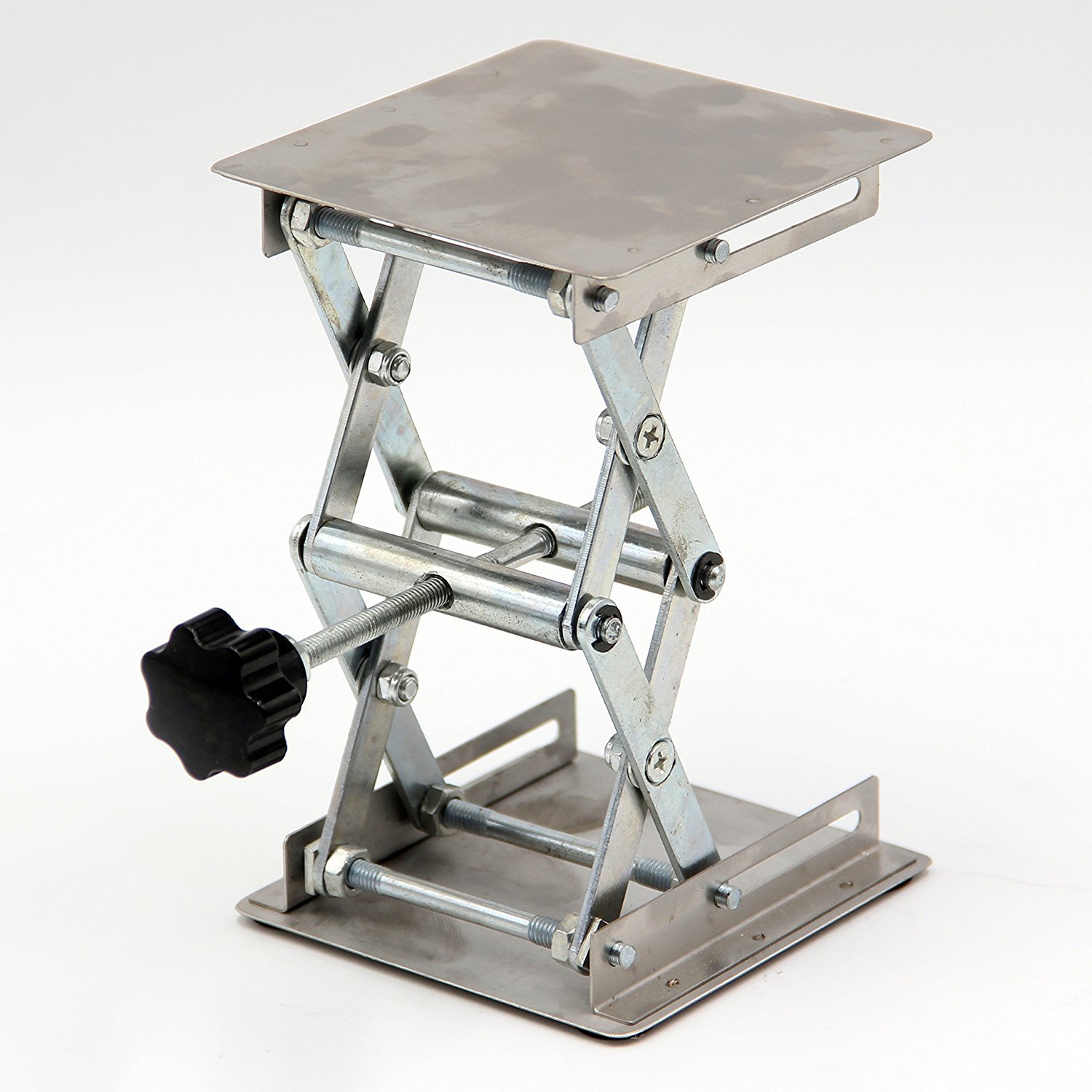 WKM Lab Jack 12×14cm – Compact Mild Steel Scissor Platform for Supporting Small Lab Apparatus, Heating Baths & Glassware