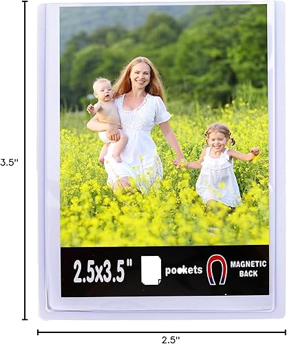 Miniatura 6 de Sooyee Marco magnético para fotos, marco magnético de 2.5 x 3.5 pulgadas, imanes de fotos para refrigerador, blanco, paquete de 15