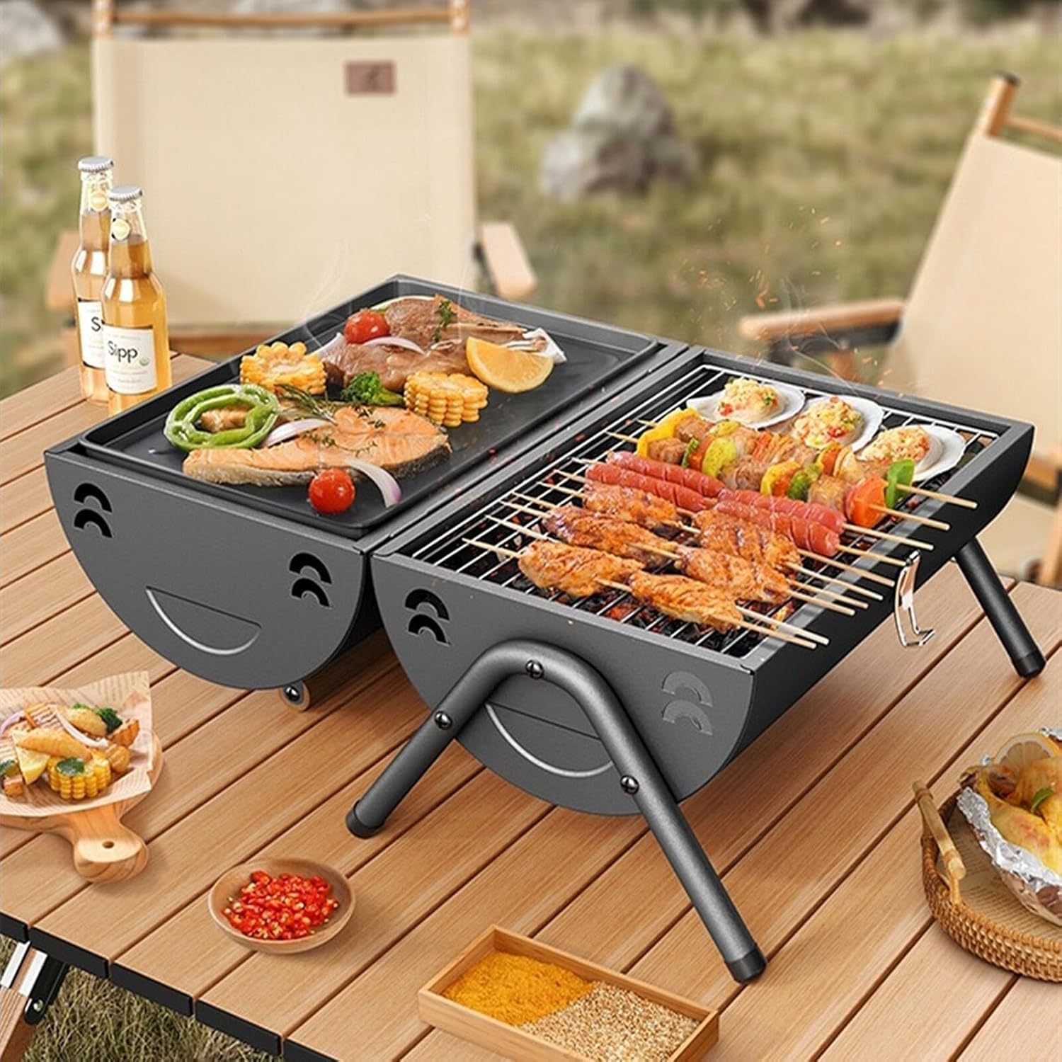 バーベキューコンロ グリル BBQ 折り畳み アウトドア 焼肉