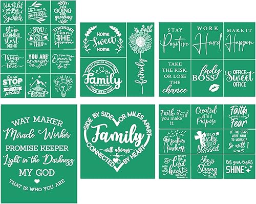 Miniatura 7 de JAJADO Plantilla cristiana reutilizable de seda para serigrafía, letrero religioso de la Biblia, con texto motivacional, con texto de fe,