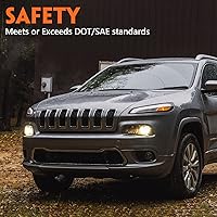 Vista 2 de FIONE para Jeep Cherokee Ensamble de Faros 2014-2018 Lado del Conductor Izquierdo Faros Halógenos con Moldura Negra 68102847AE CH2502249